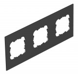 OBO 7408188 T12L P3S 9011 Fedlap 3xEK, T12L-hez 213x88mm grafitszürke PVC