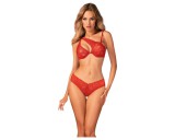 Obsessive Atenica - keresztpántos fehérnemű szett (piros)