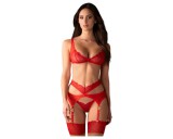 Obsessive Cupid Desir - csipkés fehérnemű szett (piros)