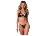 Obsessive Keira Lise - fényes melltartó szett (fekete)