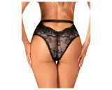 Obsessive Olvidia - virágmintás, díszített bugyi (fekete)