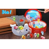 OEM 3 az 1-ben fa fejlesztő játék, egyensúlyózó, horgászó, formafűző