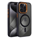 OEM COLOR EDGE MAG COVER MagSafe-kompatibilis tok iPhone 15 - fekete-arany átlátszó