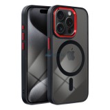 OEM COLOR EDGE MAG COVER MagSafe-kompatibilis tok iPhone 17 Pro - fekete-piros átlátszó