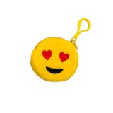 OEM Emoji plüss pénztárca szívecskés