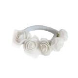 OEM Fehér habszivacs rózsákkal kirakott hajgumi