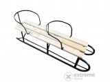 OEM fém dupla szánkó háttámlával, fa üléssel, 100X25X25cm