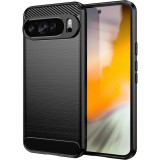 OEM Google Pixel 11 Pro XL 5G szilikon tok, hátlaptok, telefon tok, karbon mintás, fekete, Carbon case