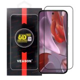 OEM Google Pixel 9a 5G üvegfólia, tempered glass, előlapi, edzett, hajlított, fekete kerettel, Veason 6D Pro