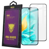 OEM Honor 200 Lite 5G üvegfólia, tempered glass, előlapi, 5D, edzett, hajlított, fekete kerettel, OG Premium