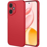 OEM Honor 400 5G szilikon tok, hátlaptok, telefon tok, velúr belsővel, matt, piros, Silicon