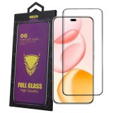 OEM Honor 400 Pro 5G üvegfólia – 9H edzett, teljes képernyős, fekete keretes, OG Premium