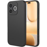 OEM Honor 600 Lite 5G szilikon tok, hátlaptok, telefon tok, velúr belsővel, matt, fekete, Silicon