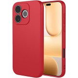 OEM Honor 600 Lite 5G szilikon tok, hátlaptok, telefon tok, velúr belsővel, matt, piros, Silicon