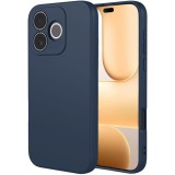 OEM Honor 600 Lite 5G szilikon tok, hátlaptok, telefon tok, velúr belsővel, matt, sötétkék, Silicon