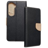 OEM Honor 90 Lite 5G könyvtok, fliptok, telefon tok, bankkártyatartós, mágneszáras, fekete-arany, Fancy