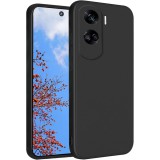 OEM Honor 90 Lite 5G szilikon tok, hátlaptok, telefon tok, velúr belsővel, matt, fekete, Silicon