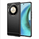 OEM Honor Magic6 Lite 5G szilikon tok, hátlaptok, telefon tok, karbon mintás, fekete, Simple Carbon