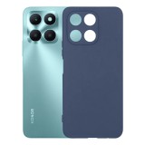 OEM Honor X6a szilikon tok, hátlaptok, telefon tok, velúr belsővel, matt, sötétkék, Silicon