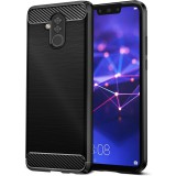 OEM Huawei Mate 20 Lite szilikon tok, hátlaptok, telefon tok, karbon mintás, fekete, Simple Carbon