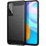 OEM Huawei P Smart 2021 szilikon tok, hátlaptok, telefon tok, karbon mintás, fekete, Carbon case