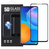 OEM Huawei P Smart 2021 üvegfólia, tempered glass, előlapi, 5D, edzett, hajlított, fekete kerettel