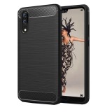 OEM Huawei P20 Pro szilikon tok, hátlaptok, telefon tok, karbon mintás, fekete, Simple Carbon