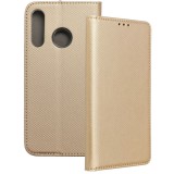 OEM Huawei P30 Lite fliptok, notesz tok, könyvtok, mágneszáras, bankkártyatartós, arany
