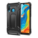 OEM Huawei P30 Lite hátlap tok, telefon tok, ütésálló, fekete, Armor