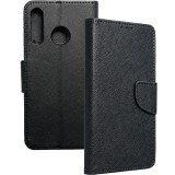 OEM Huawei P30 Lite könyvtok, fliptok, telefon tok, bankkártyatartós, mágneszáras, fekete Fancy