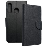 OEM Huawei P30 Lite könyvtok, fliptok, telefon tok, szilikon keretes, bankkártyatartós, mágneszáras, fekete, Fancy