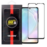 OEM Huawei P30 Lite üvegfólia, tempered glass, előlapi, edzett, hajlított, fekete kerettel, Veason 6D Pro