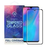 OEM Huawei P30 Pro üvegfólia, tempered glass, előlapi, 5D, edzett, hajlított, fekete kerettel