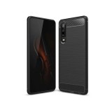 OEM Huawei P30 szilikon tok, hátlaptok, telefon tok, karbon mintás, fekete, Carbon Case