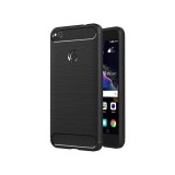 OEM Huawei P8 Lite 2017 P9 Lite 2017 szilikon tok, hátlaptok, telefon tok, karbon mintás, fekete, Carbon Case
