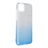 OEM Huawei Y5P szilikon tok, hátlaptok, telefon tok, csillámos, kék-ezüst, Shining Case