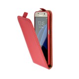 OEM Huawei Y600 fliptok, telefon tok, szilikon keretes, piros