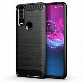 OEM Huawei Y6P szilikon tok, hátlaptok, telefon tok, karbon mintás, fekete, Carbon case