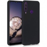 OEM Huawei Y6P szilikon tok, hátlaptok, telefon tok, matt, fekete, Soft