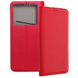 OEM Infinix Note 40 könyvtok, fliptok, telefon tok, bankkártyatartós, mágneszáras, piros, Smart Case book