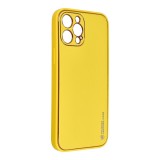 OEM iPhone 11 Pro hátlaptok, telefon tok, műbőr, sárga, kameravédelemmel