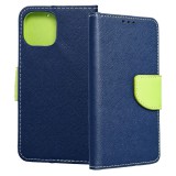 OEM iPhone 11 Pro Max könyvtok, fliptok, telefon tok, bankkártyatartós, mágneszáras, sötétkék-zöld, Fancy