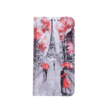 OEM iPhone 11 Pro Max könyvtok, fliptok, telefon tok, mágneszáras, bankkártyatartós, Párizs mintás