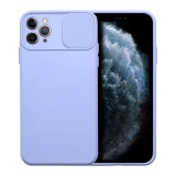 OEM iPhone 11 Pro szilikon tok, hátlap tok, kamera védelemmel, levendula színű, SLIDE Case