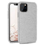 OEM iPhone 11 Pro szilikon tok, hátlaptok, telefon tok, csillámos, ezüst, Glitter