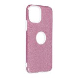 OEM iPhone 11 Pro szilikon tok, hátlaptok, telefon tok, csillámos, pink, Shining Case