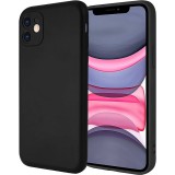 OEM iPhone 11 szilikon tok, hátlaptok, telefon tok, velúr belsővel, matt, fekete, Silicon