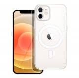 OEM iPhone 12 hátlaptok, telefon tok, MagSafe kompatibilis, átlátszó, kamera védelemmel, Mag Cover
