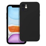 OEM iPhone 12 Mini szilikon tok, hátlaptok, telefon tok, velúr belsővel, matt, fekete, Silicon