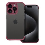 OEM iPhone 12 Pro Max (6.7") keret tok, TPU tok, kameravédelem, bordó, Mini Bumpers